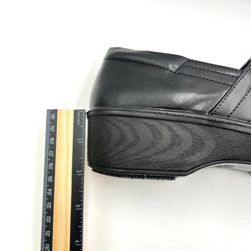 New Dr Scholls Womens Size 9 Black Leather Dynamo Slip On Work Mule Shoes Clogs‎ - Picture 11 of 13